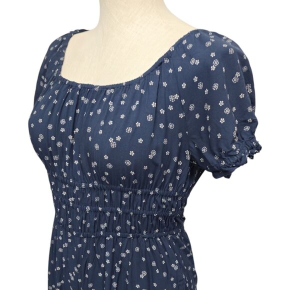 Madewell Womens Sophia Size XS Wide Leg Jumpsuit Navy Blue Ditsy Floral Pockets - Picture 10 of 12